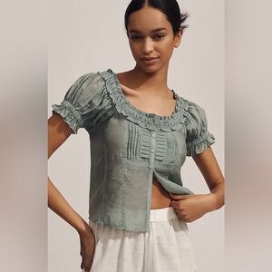 Anthropologie Pilcro Silky Sheer Blouse
